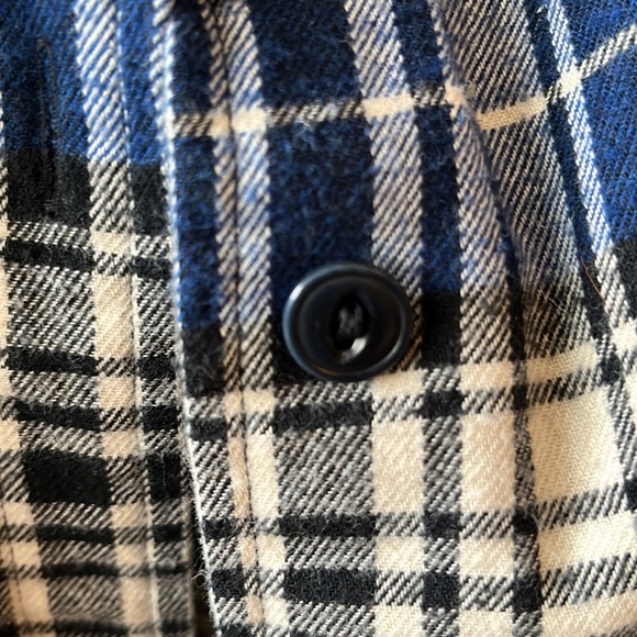 Women’s LRL P/S Flannel Blue & Cream Button Down Shirt - Picture 8 of 8